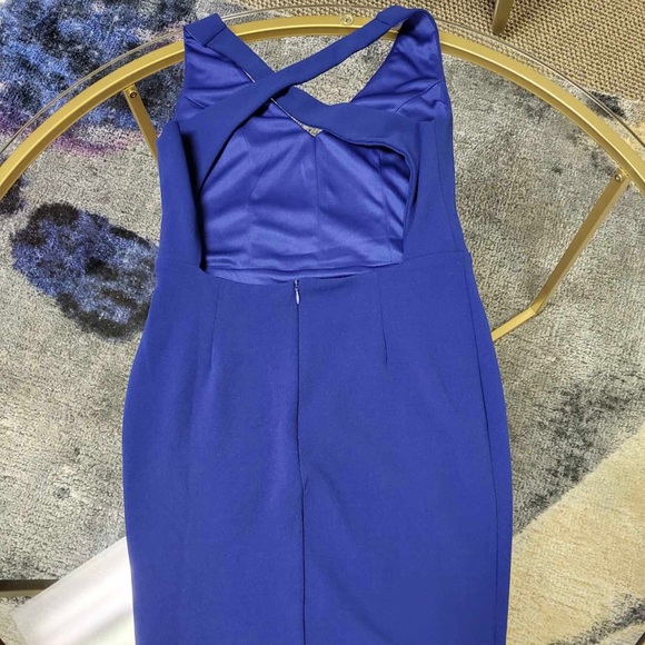 Cobalt Blue Dress With Crosscross Low Back Size S - Picture 2 of 4